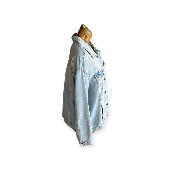 Highway Jeans Denim jacket XL button front distress style - Picture 3 of 11